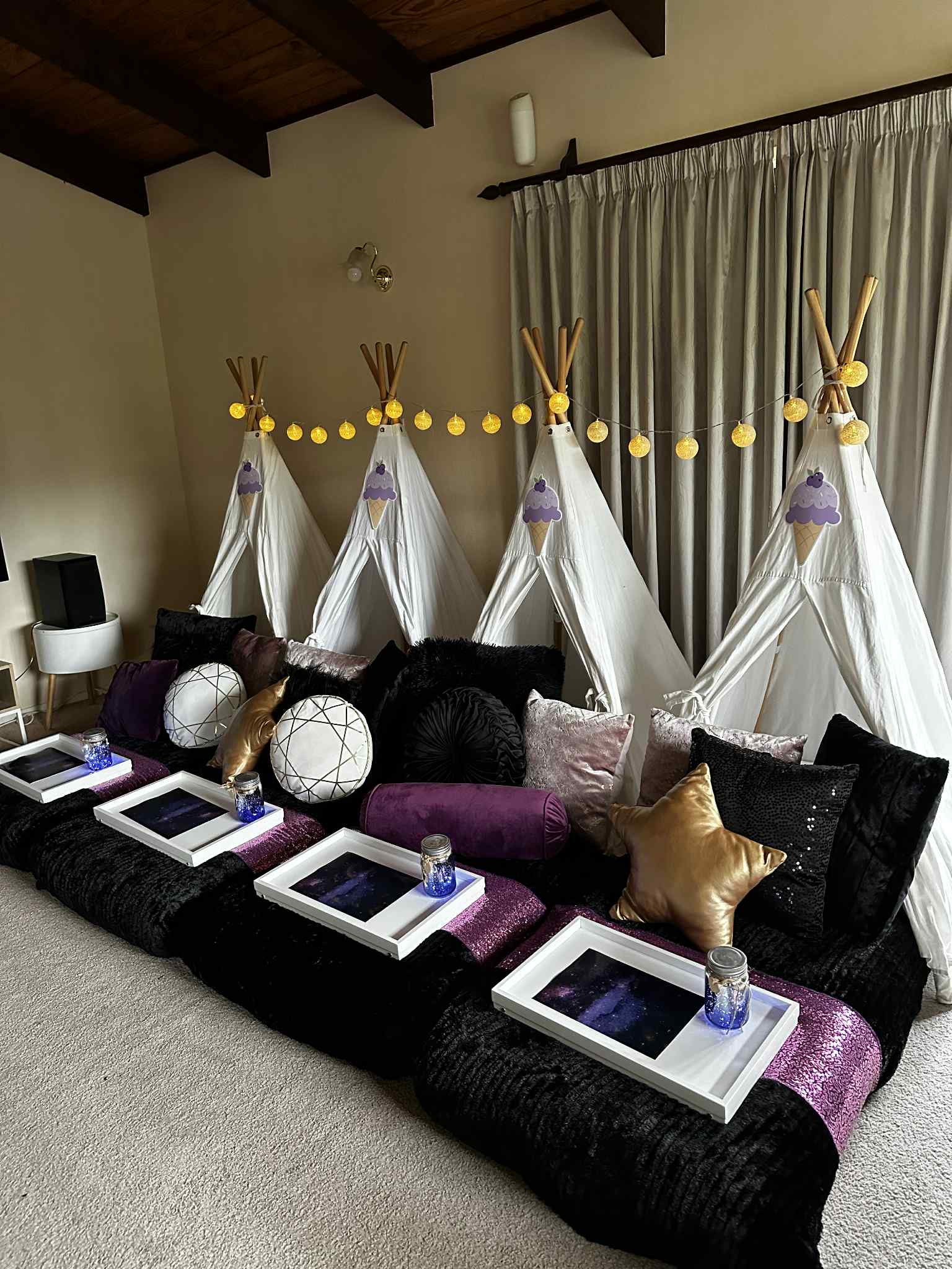 Galaxy themed teepee party Wellington teepees