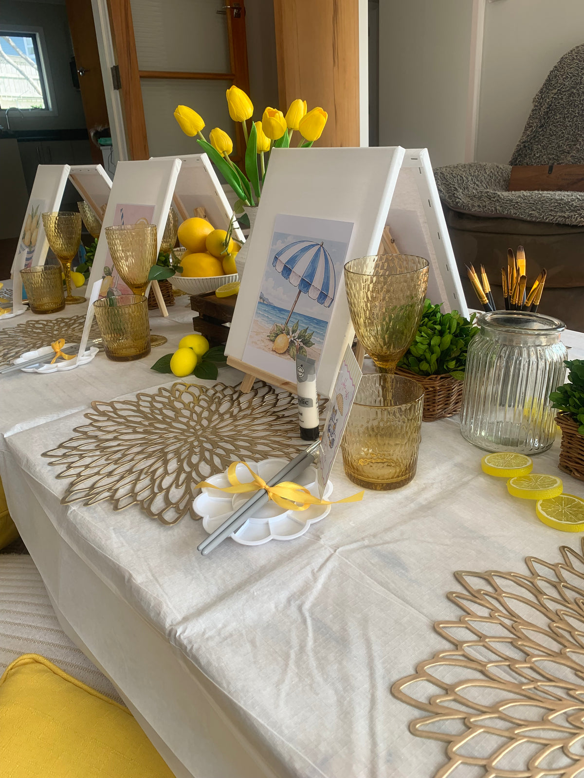 Gorgeous Italian inspired paint and sip picnic setup in Wellington perfect for team building or girls catchup
