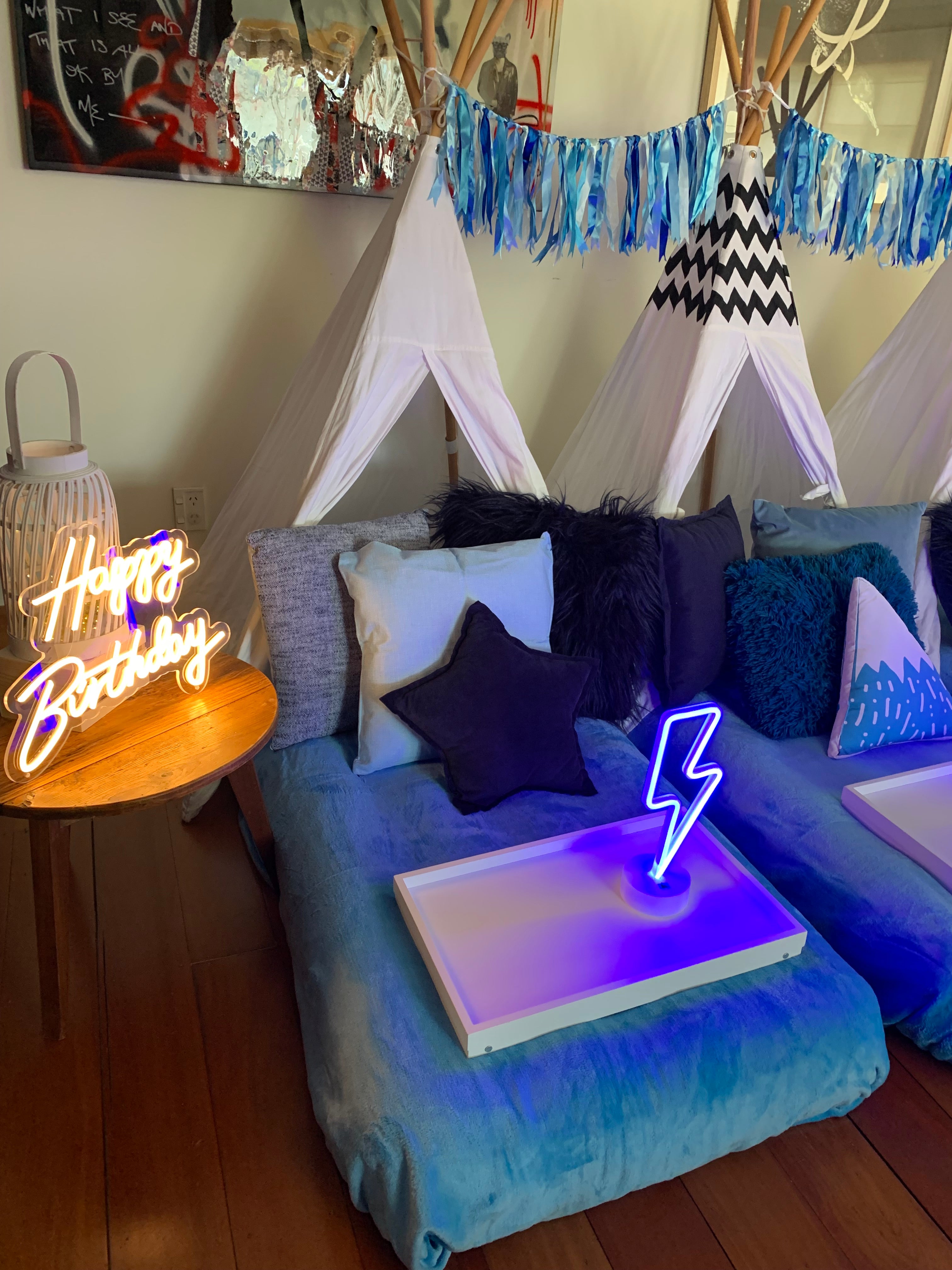 Boys teepee slumber party Wellington