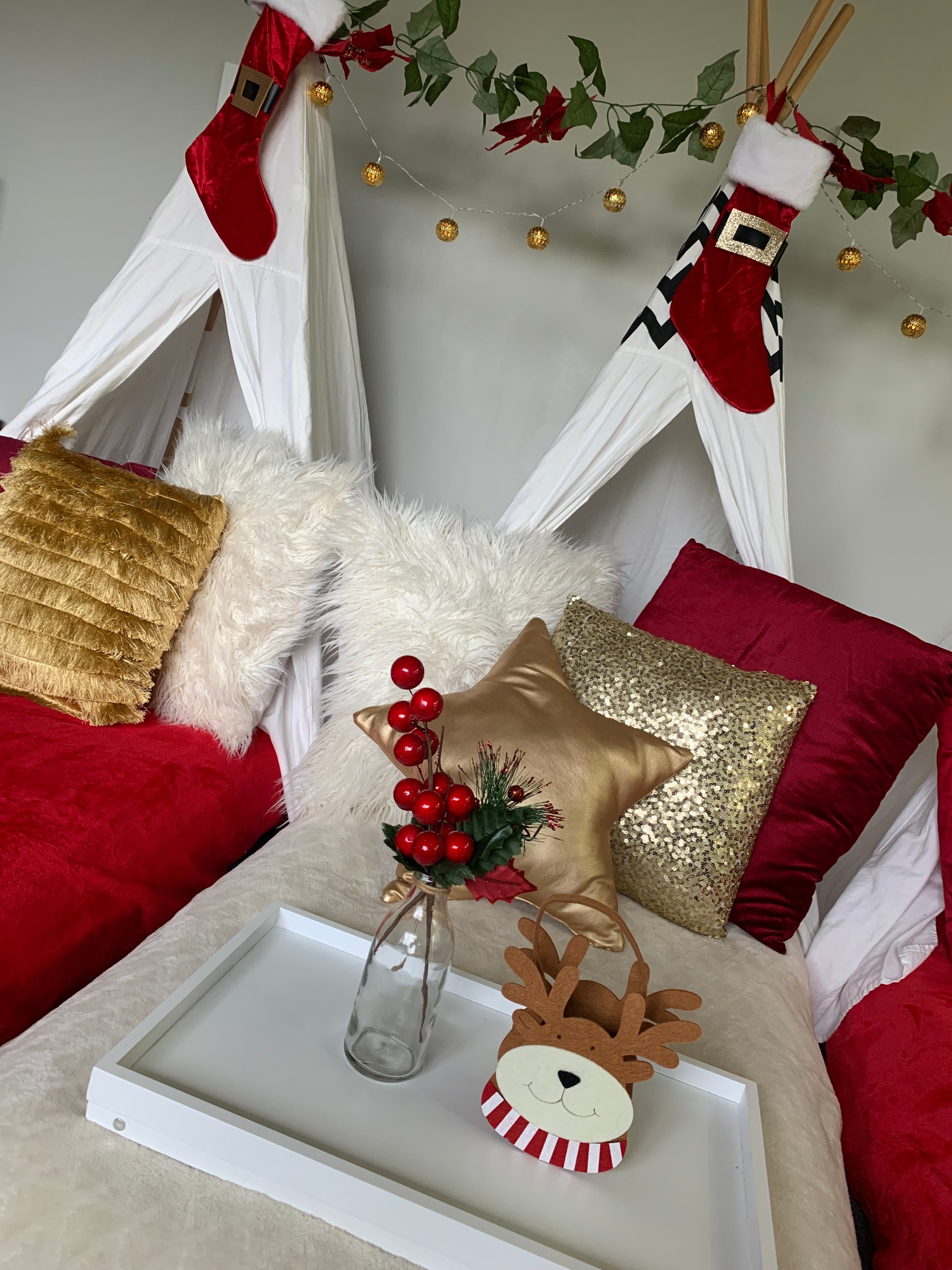 Christmas themed teepee setup Wellington