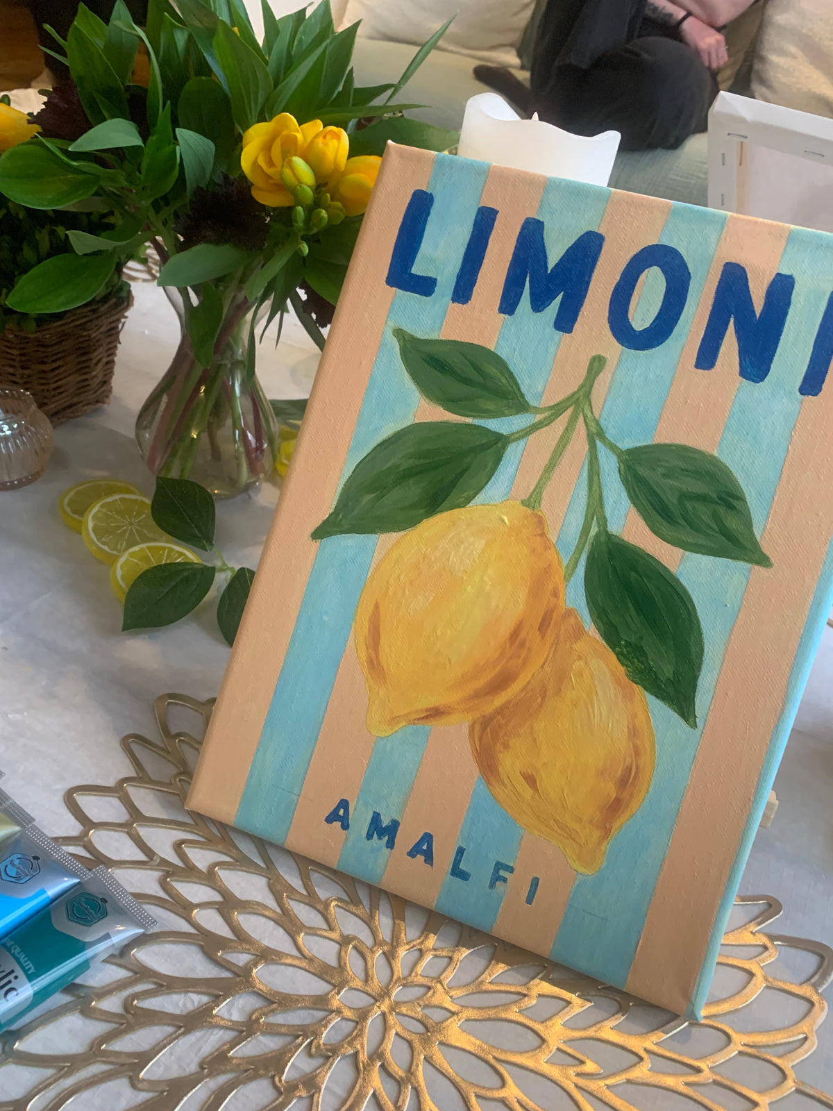 Lemon themed painting party Wellington