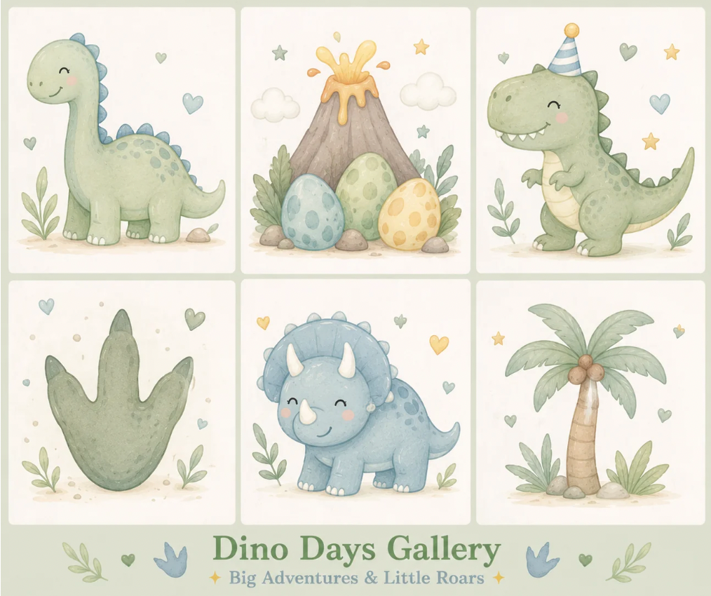 Gorgeous dinosaur themed art canvas for you to paint at your kids birthday party in Wellington