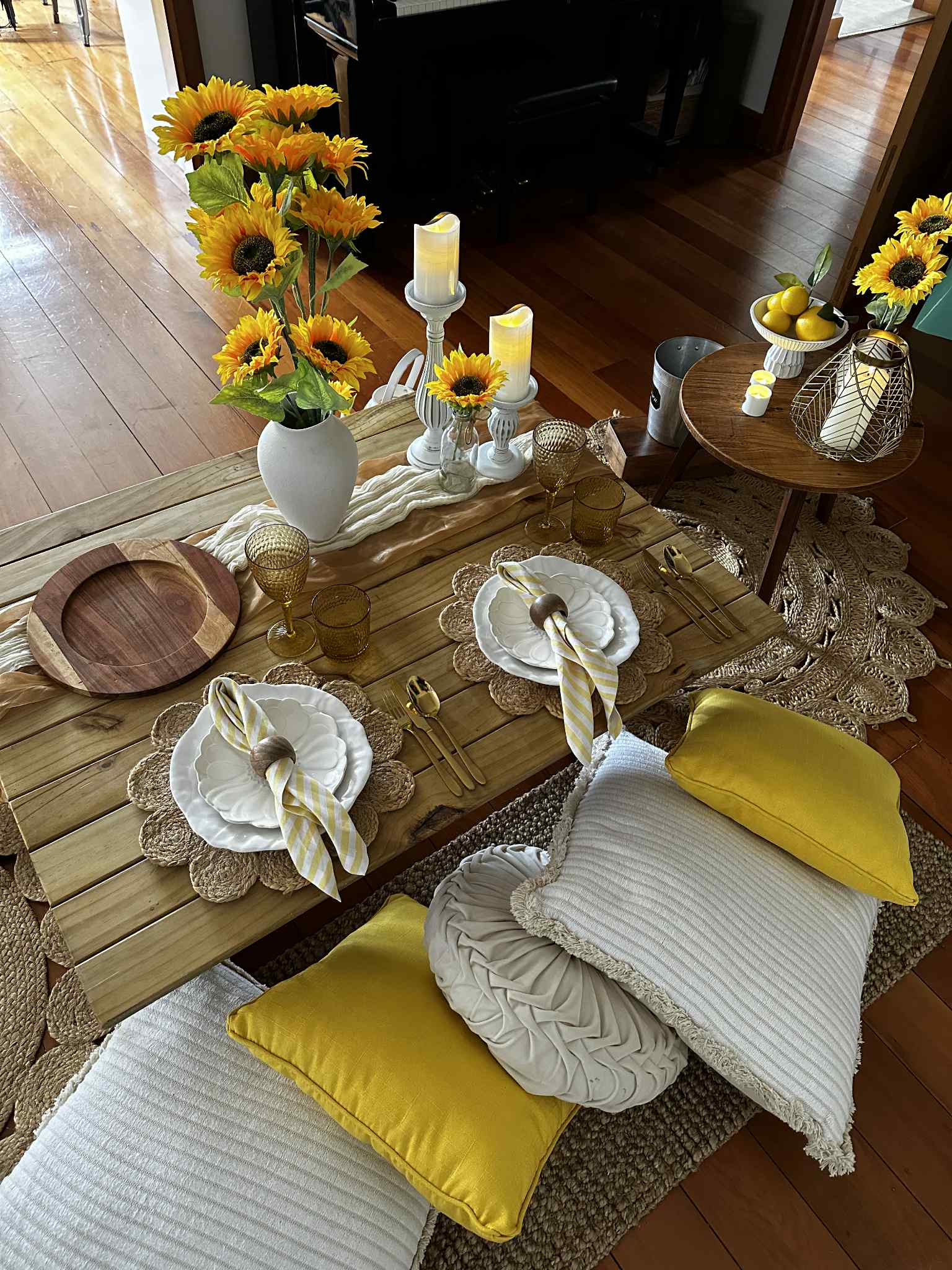 Sunflower themed luxury picnic hire Wellington