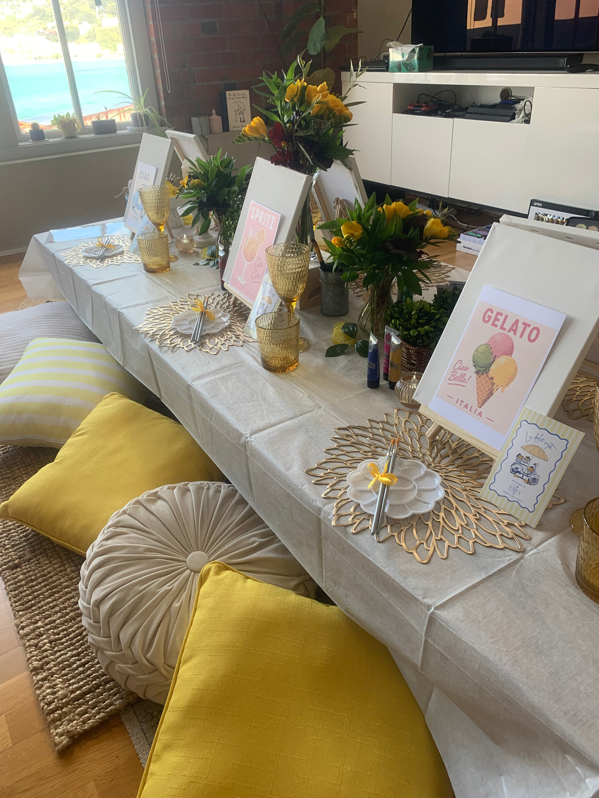 Italian themed paint and sip party in Wellington