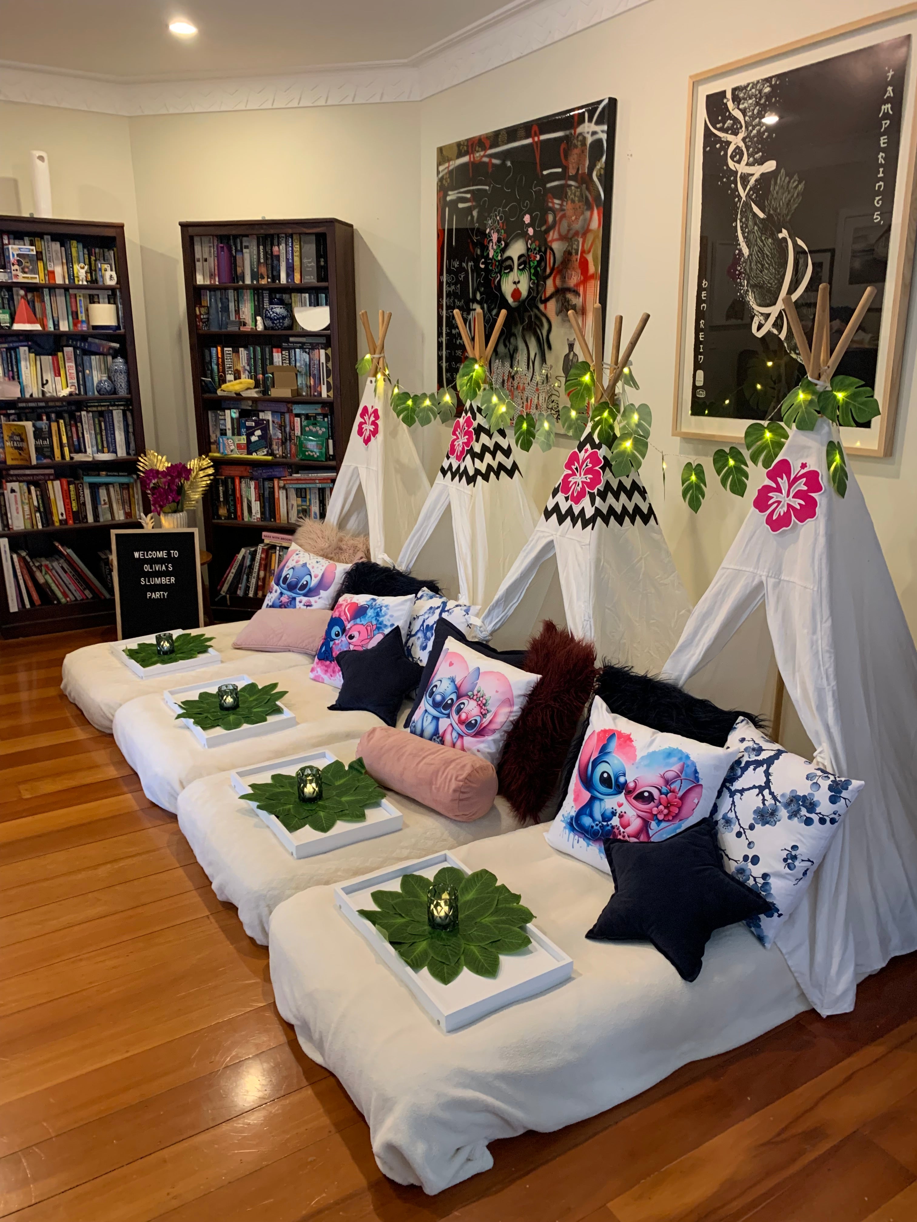 Stitch themed teepee party setup Wellington