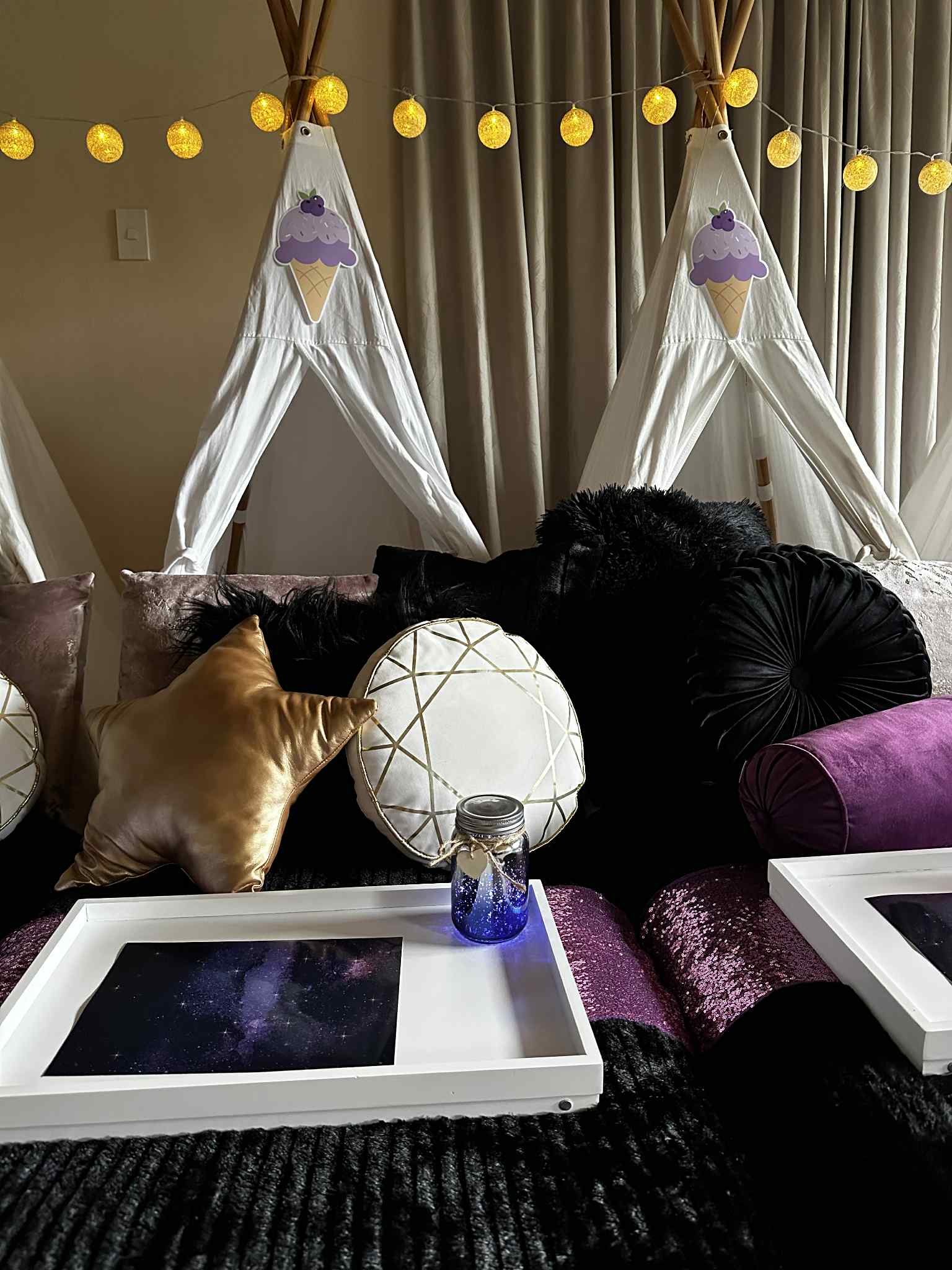 Wellington birthday planner galaxy themed teepee party