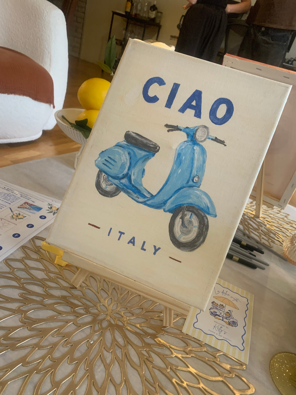 Italian themed paint and sip party Wellington