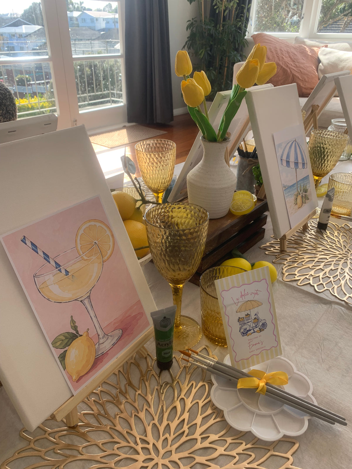 Amalfi lemons inspired paint and sip party in Wellington