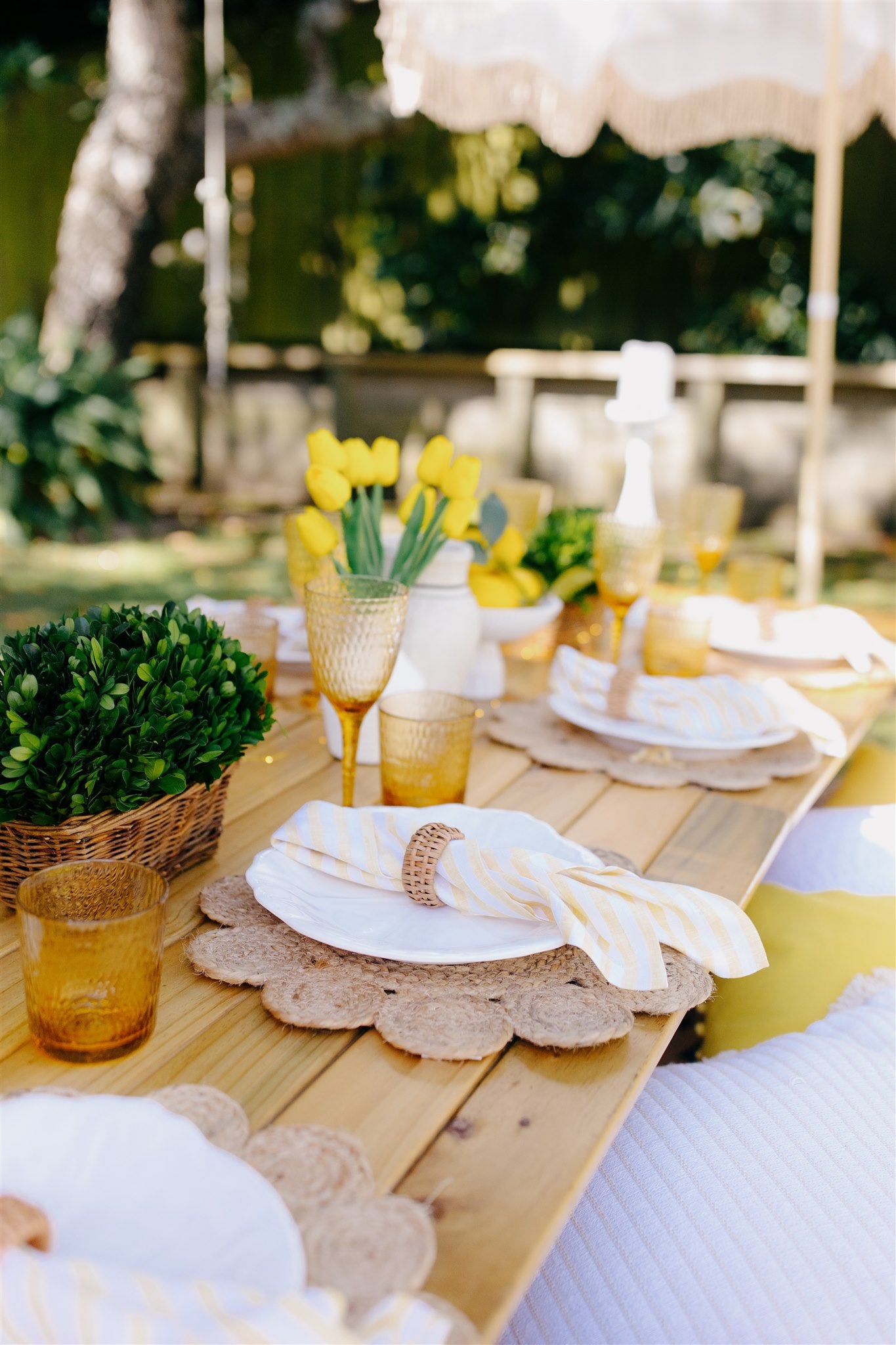 Yellow amalfi style luxury picnic setup Wellington