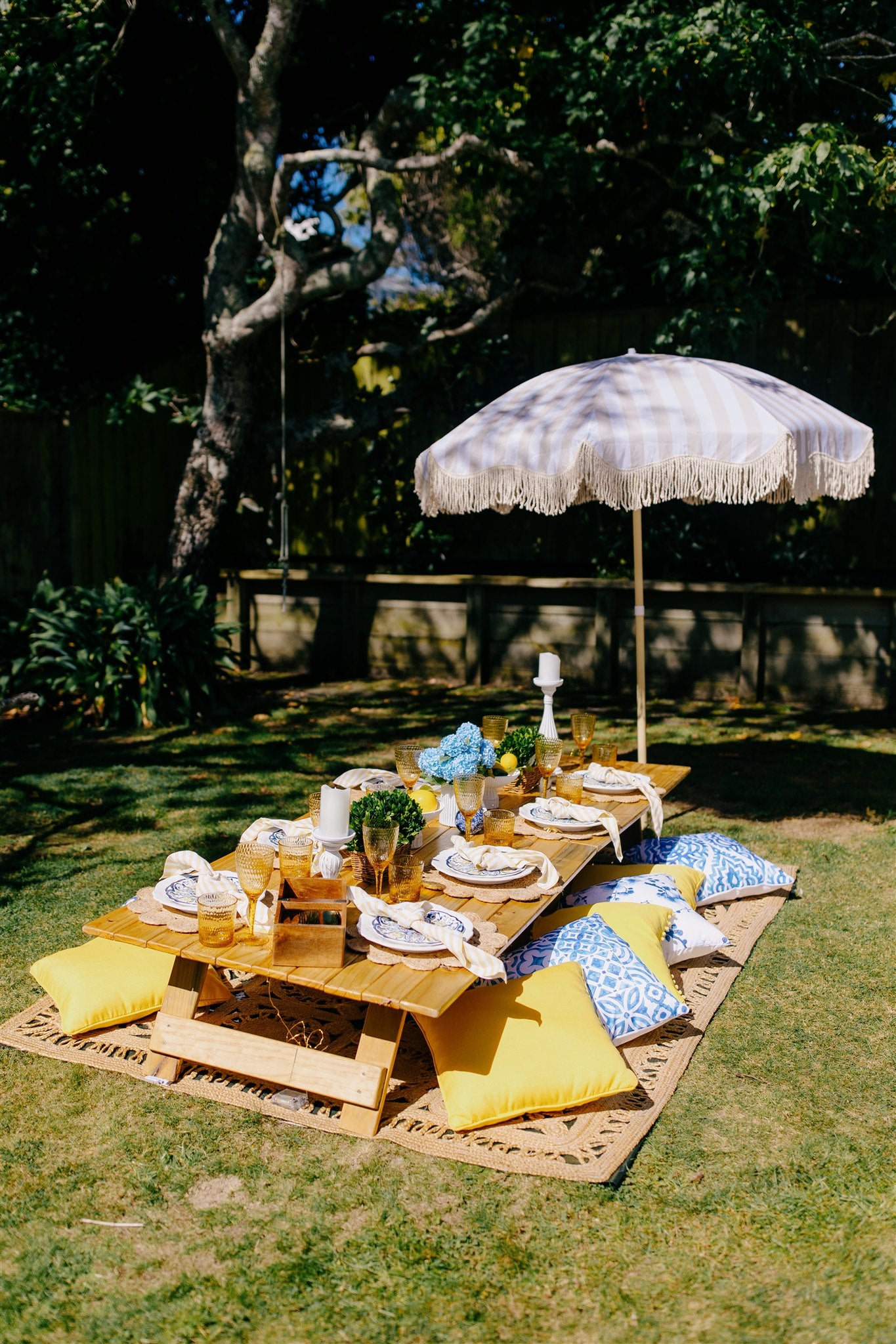 Luxury amalfi style picnic setup Wellington