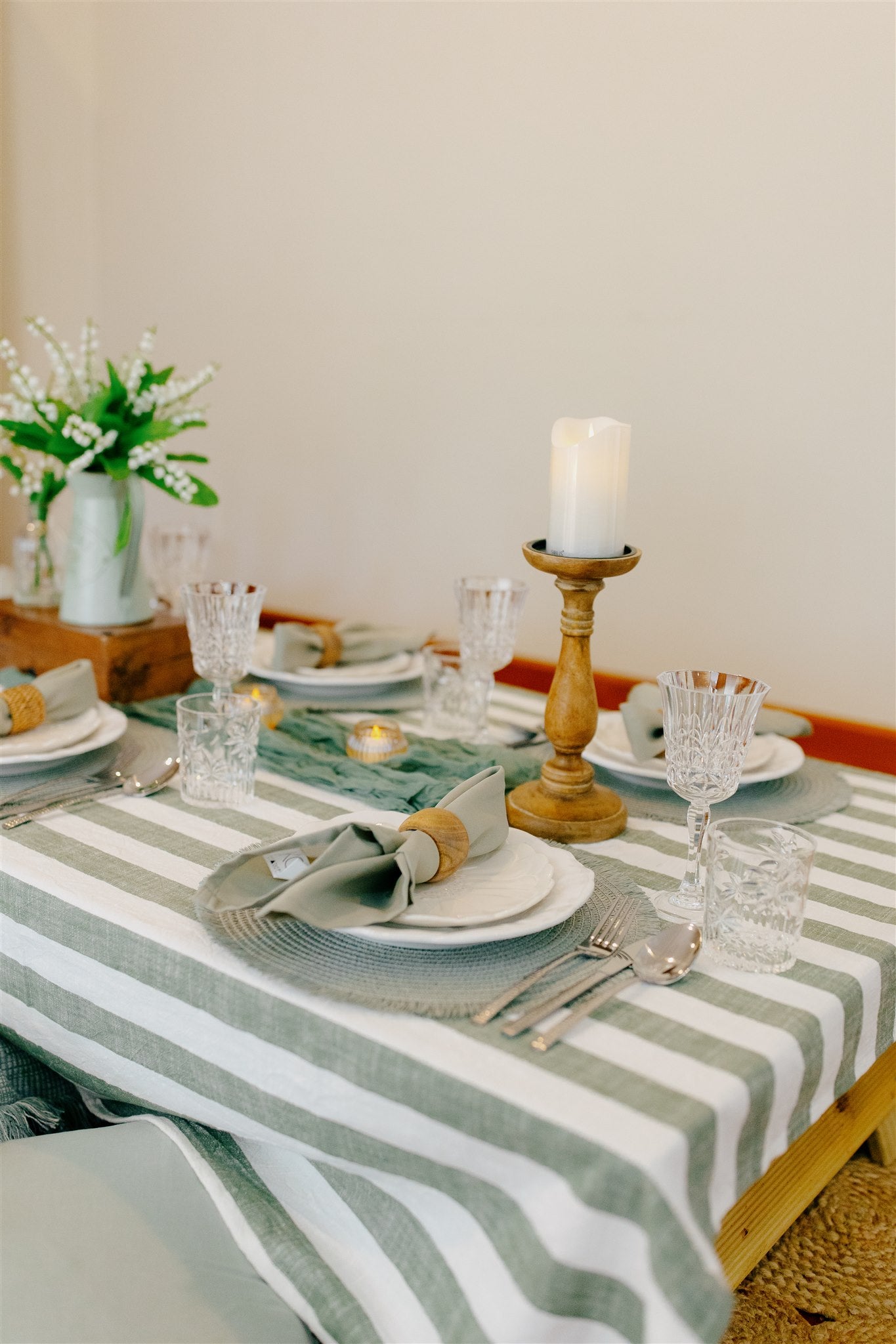 Sage stripes classic picnic pop up party Wellington