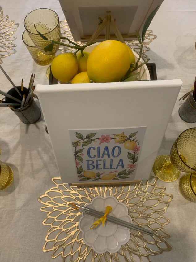 Relax and enjoy painting Italian summer canvases with your friends at our Wellington Paint and Sip Art Table parties