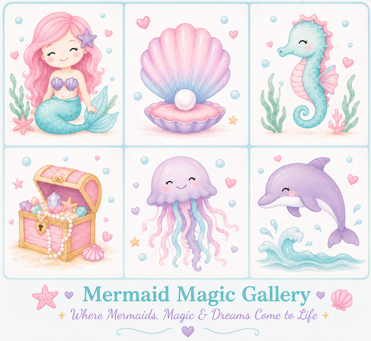 Mermaids and all things magical - a perfect theme for our kids art table hire in Wellington